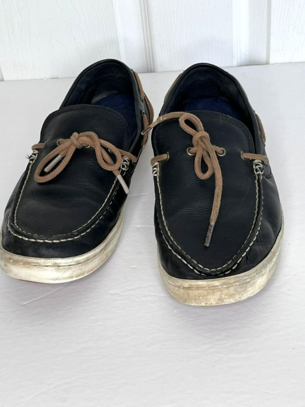 Cole Haan Grand. OS Mens Boat Shoes sz 11.5M Leather Navy C1044 Nautical Preppy